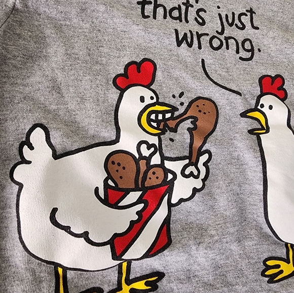 Men's Urban Pipeline "Dude That's just wrong" Chicken Tee Shirt - Picture 4 of 11